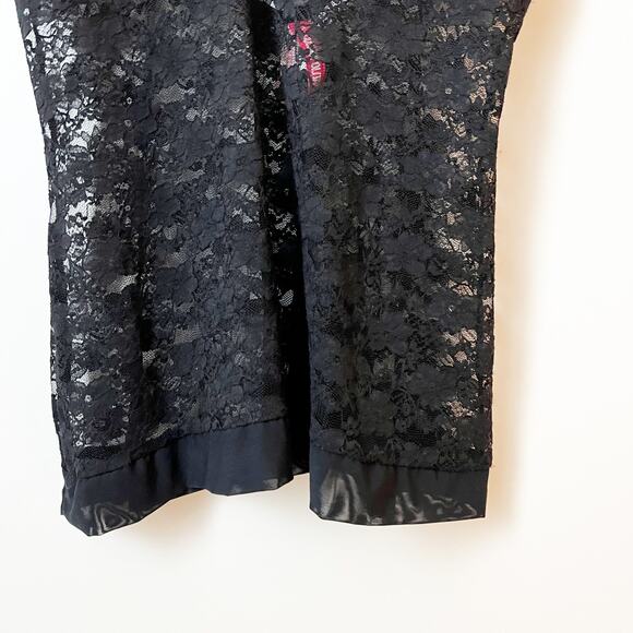 Y2k Cosmopolitan Black Lace Chemise Cami Lingerie Medium - Picture 3 of 6
